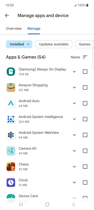Press the required app.