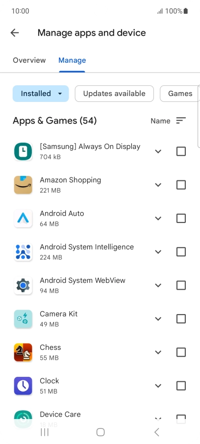 Press the required app.