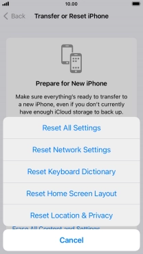 Press Reset All Settings.
