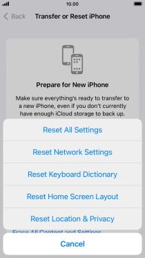 Press Reset All Settings.