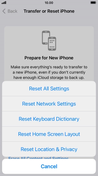 Press Reset All Settings.