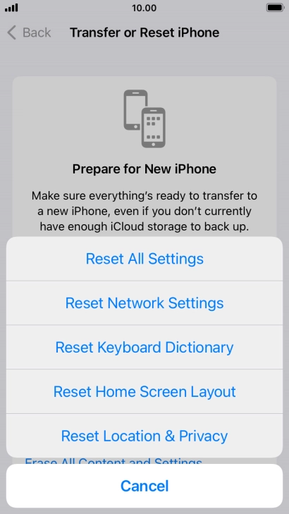Press Reset All Settings.