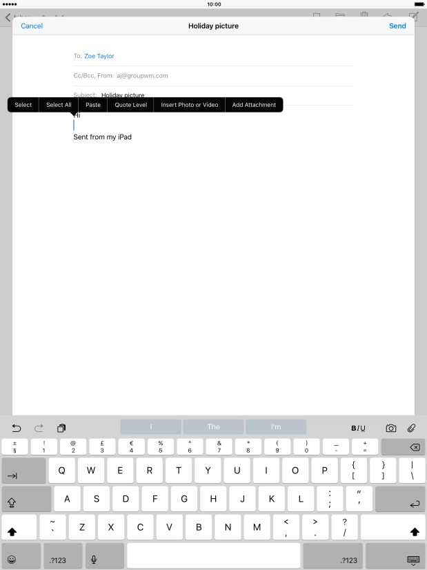 Press Insert Photo or Video and go to the required folder.