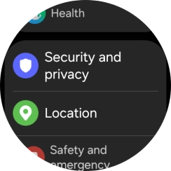 Press Security and privacy.