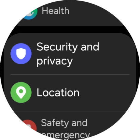 Press Security and privacy.