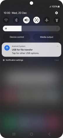 Press Tap for other USB options..