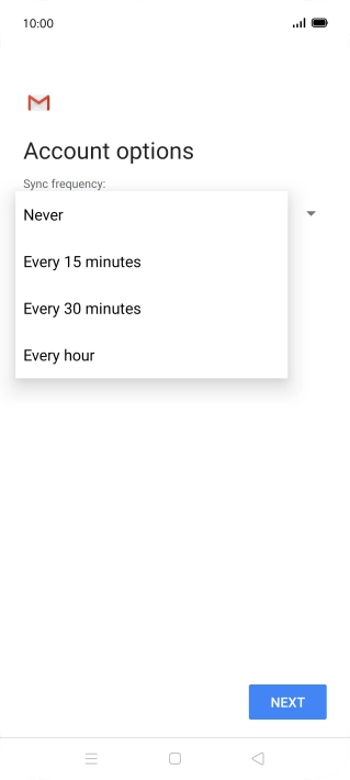 Press the required setting.