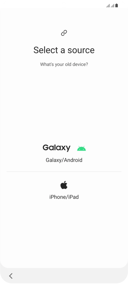 Press the required setting and follow the instructions on the screen to transfer the content from another phone.