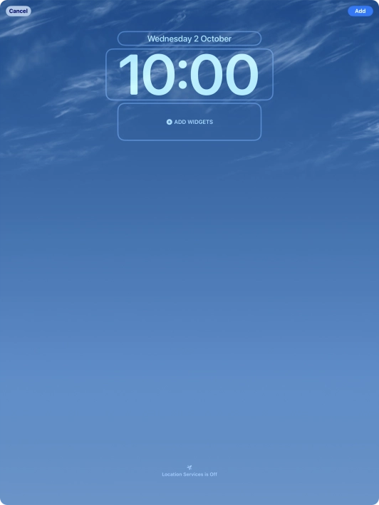 To customise the way the lock screen date is displayed, press the date widget and follow the instructions on the screen to select the required widget display mode.