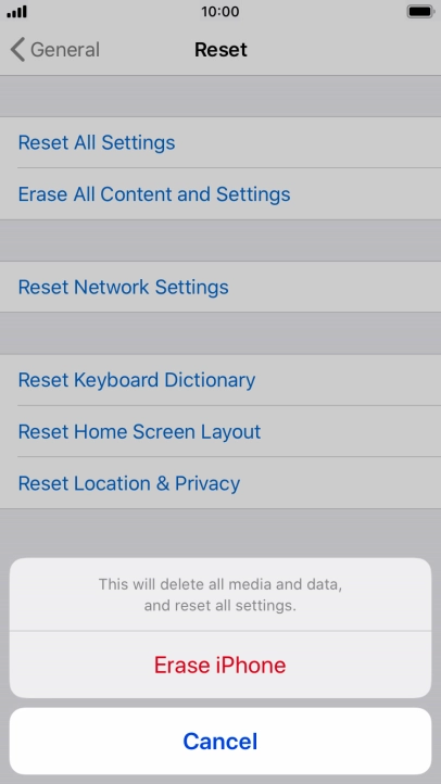 Press Erase iPhone.