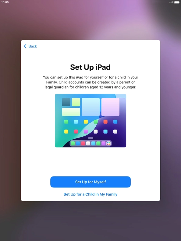 Press Set Up for Myself.