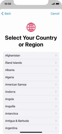 Press the required country.