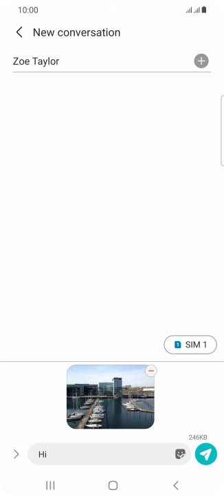 Press the send icon when you've finished your picture message.
