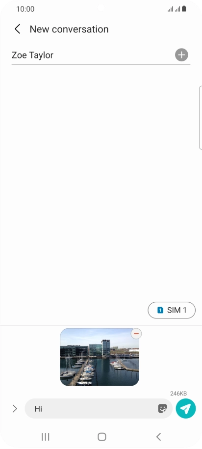 Press the send icon when you've finished your picture message.