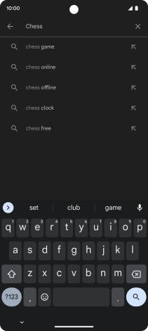 Key in the name or subject of the required app and press the search icon.