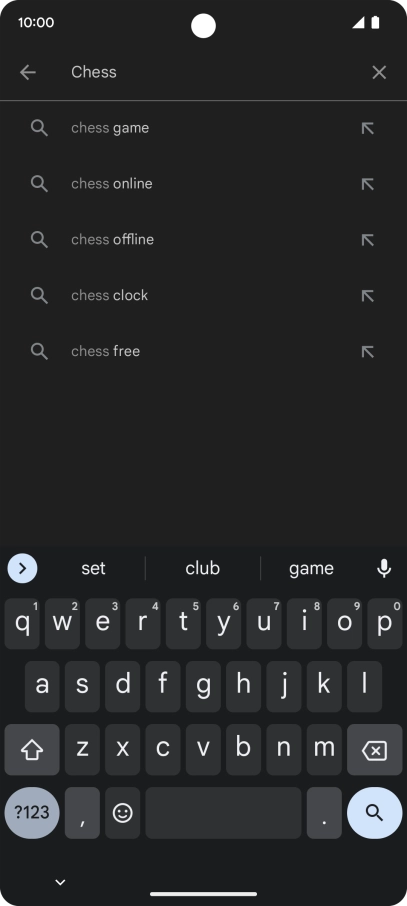 Key in the name or subject of the required app and press the search icon.