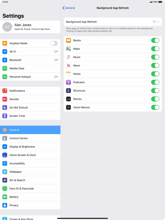 Press Background App Refresh.