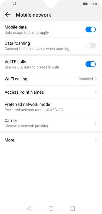 Press Preferred network mode.