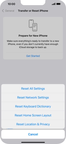 Press Reset Network Settings.