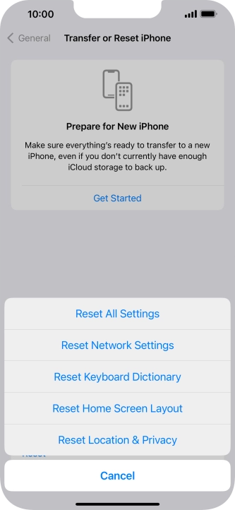 Press Reset Network Settings.