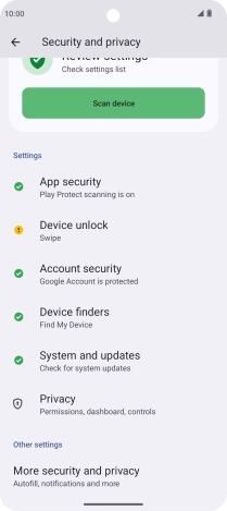 Press Device unlock.