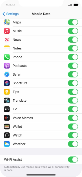 Press the indicator next to 
