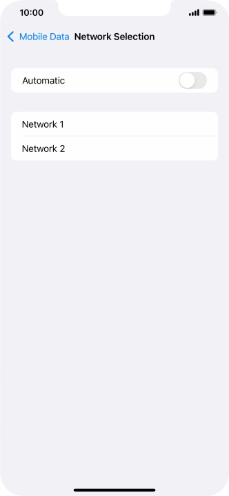 If you turn off the function, press the required network.