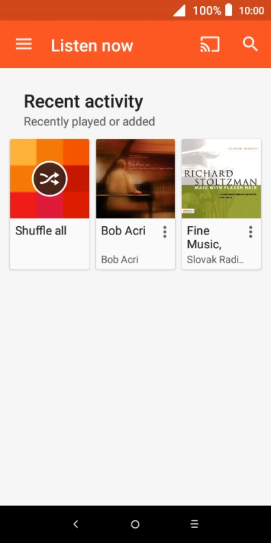 Slide your finger right starting from the left side of the screen.