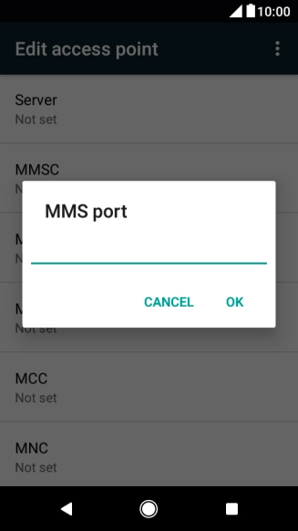 Key in 8080 and press OK.