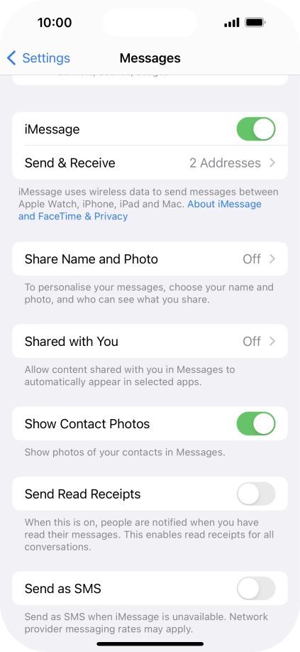 Press the indicator next to 