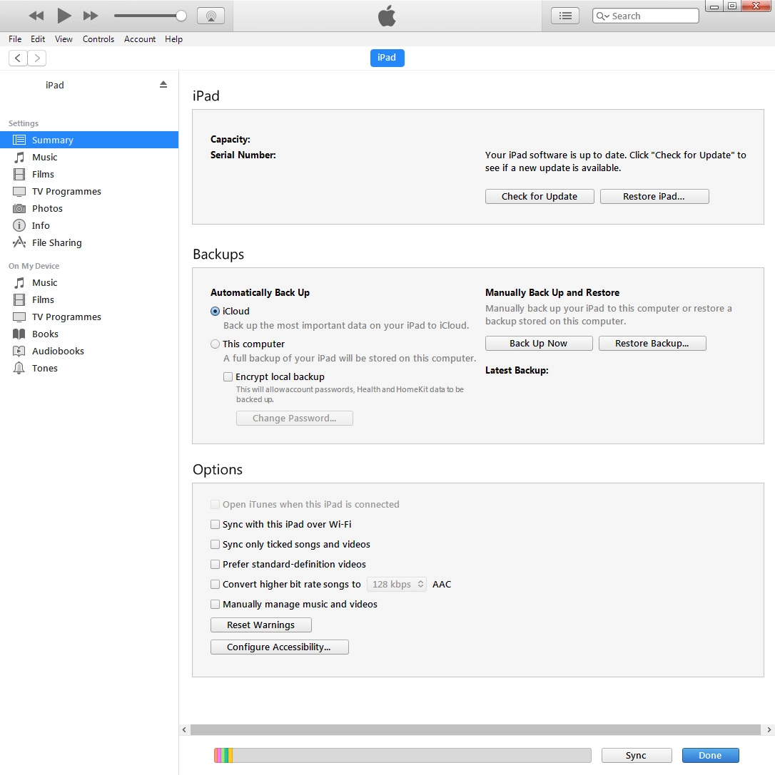 Click Restore Backup....