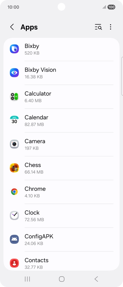 Press the required app.