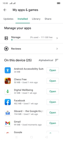 Press the required app.