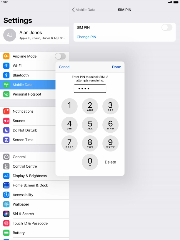 Key in your PIN and press Done.