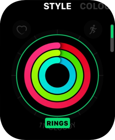 Turn the Digital Crown to change between the different designs.