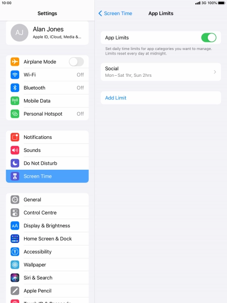 Press the required category.