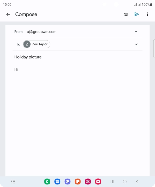 Press the attachment icon.