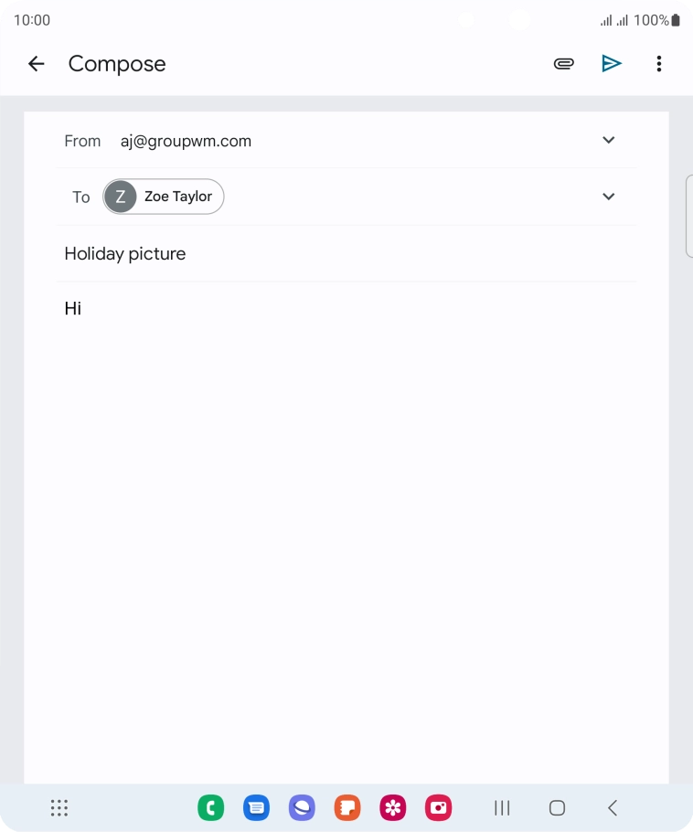 Press the attachment icon.