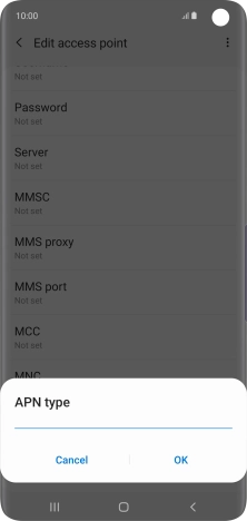 Key in default and press OK.