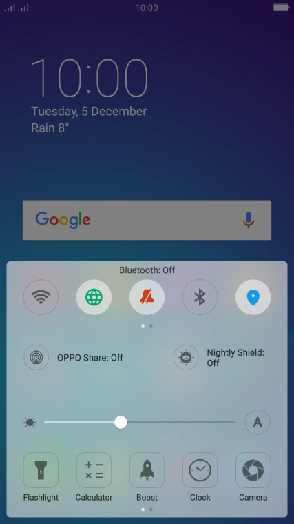 Press the sound mode icon to turn silent mode on or off.