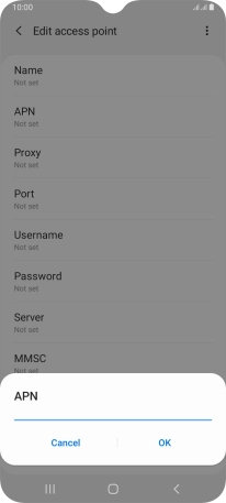 Key in live.vodafone.com and press OK.