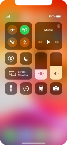 Press the required function to open an application or turn the function on or off.
