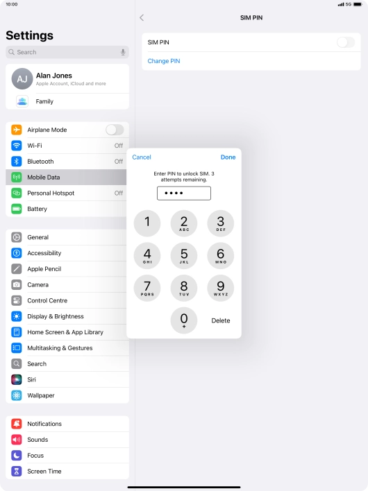 Key in your PIN and press Done.