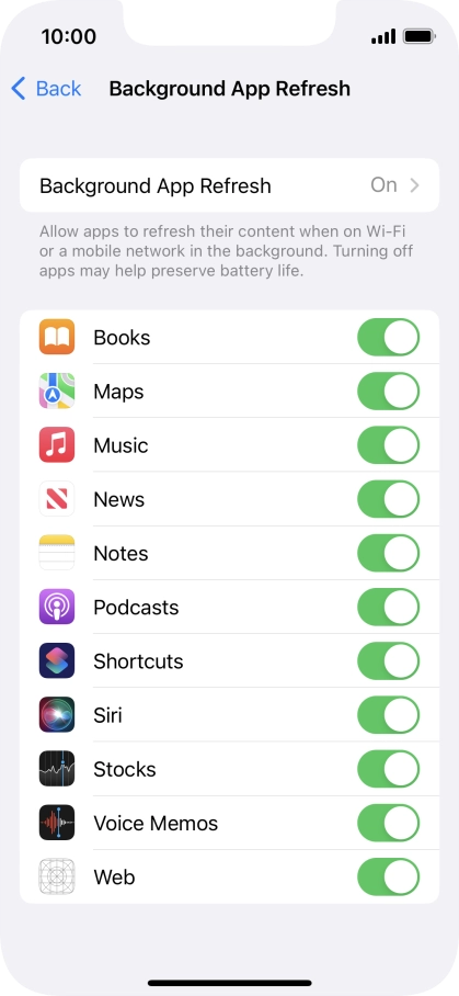 Press Background App Refresh.
