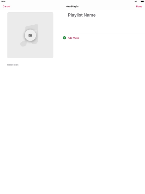 Press the text input field and key in a name for the playlist.