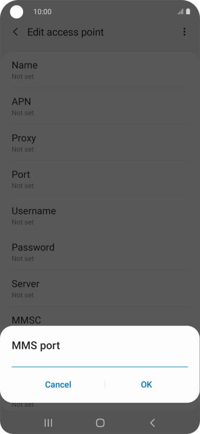 Key in 8080 and press OK.