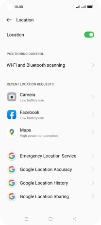 Press Google Location Accuracy.