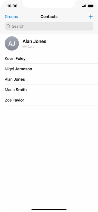 Press the required contact.