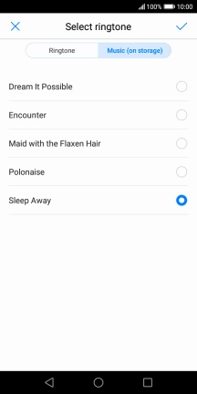 Once you've found a ring tone you like, press the save icon.