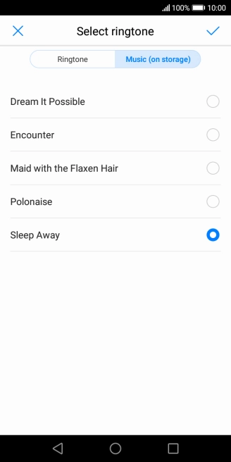 Once you've found a ring tone you like, press the save icon.